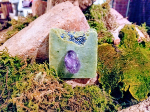 Into Nature: Artisan Organic Spirulina, Lavender and Amethyst Soap Bar