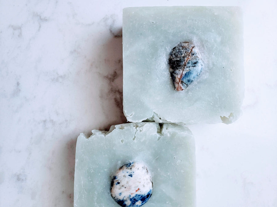 Blue Logic: Cambrian Blue Clay, Lemongrass Essential Oil and Blue Quartz Soap Bar