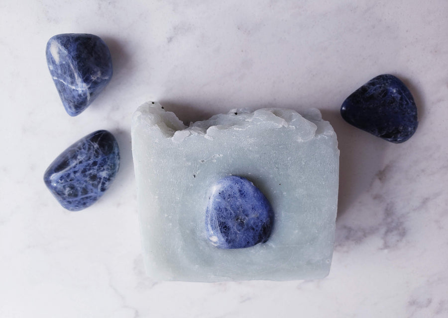 Blue Logic: Cambrian Blue Clay, Lemongrass Essential Oil and Blue Quartz Soap Bar