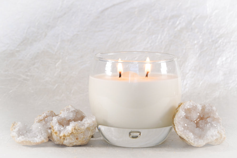 Aura Cleanse: Sage and Geode Soy Candle